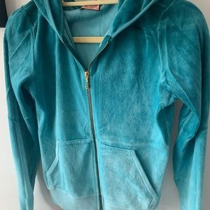 Authentic ombré aqua juicy couture tracksuit med top & sm bottom. Beautiful